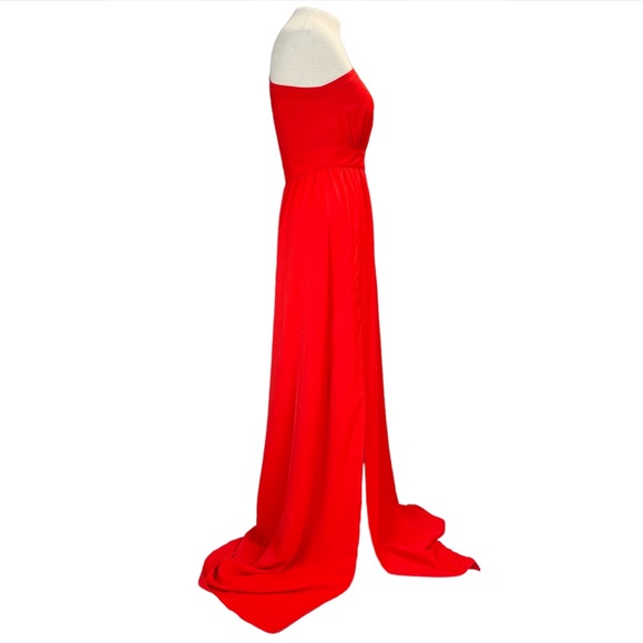 Dress The Population NWOT RARE  'Bea' Keyhole Bodice Gown in Red Size XS - Picture 4 of 11